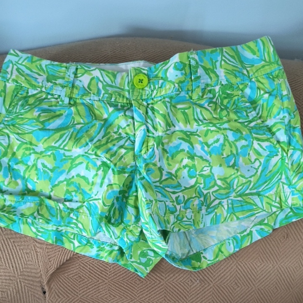 Lilly Pulitzer Green and Blue Patterned Shorts